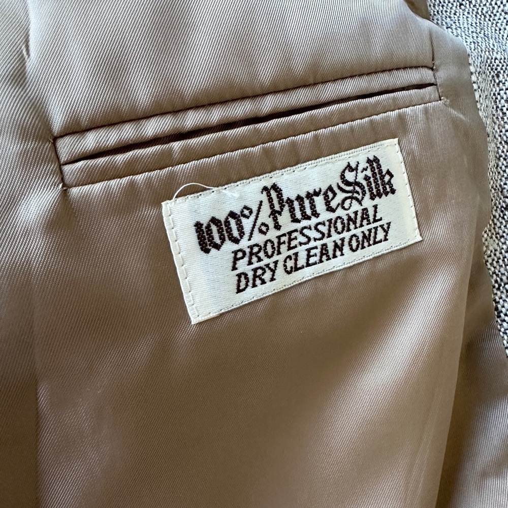 Bert Pulitzer Collector’s Edition Pure Silk Tan Gray Blazer Sport Coat Men’s 42 - Picture 5 of 12